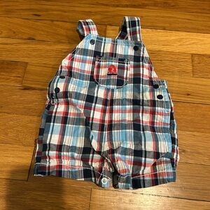Carter's Plaid Cotton Overalls in Red, Blue & White